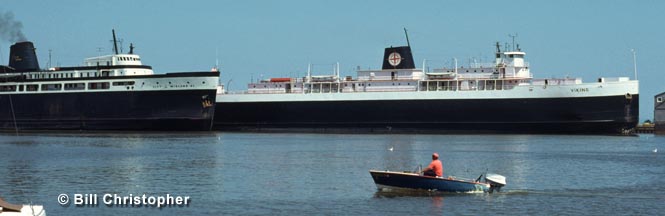 S.S. City of Midland 41 and M.V. Viking in Kewaunee Harbor, 1975 S.S. City of Midland 41 and M.V. Viking in Kewaunee Harbor